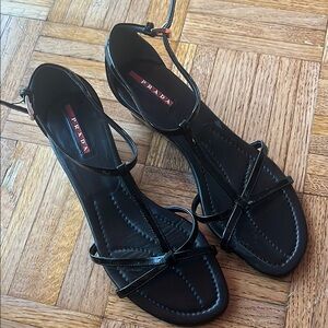Prada Black Minimalist Sandals